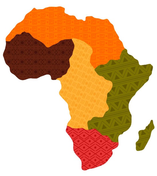 Carte de l'Afrique stylisée